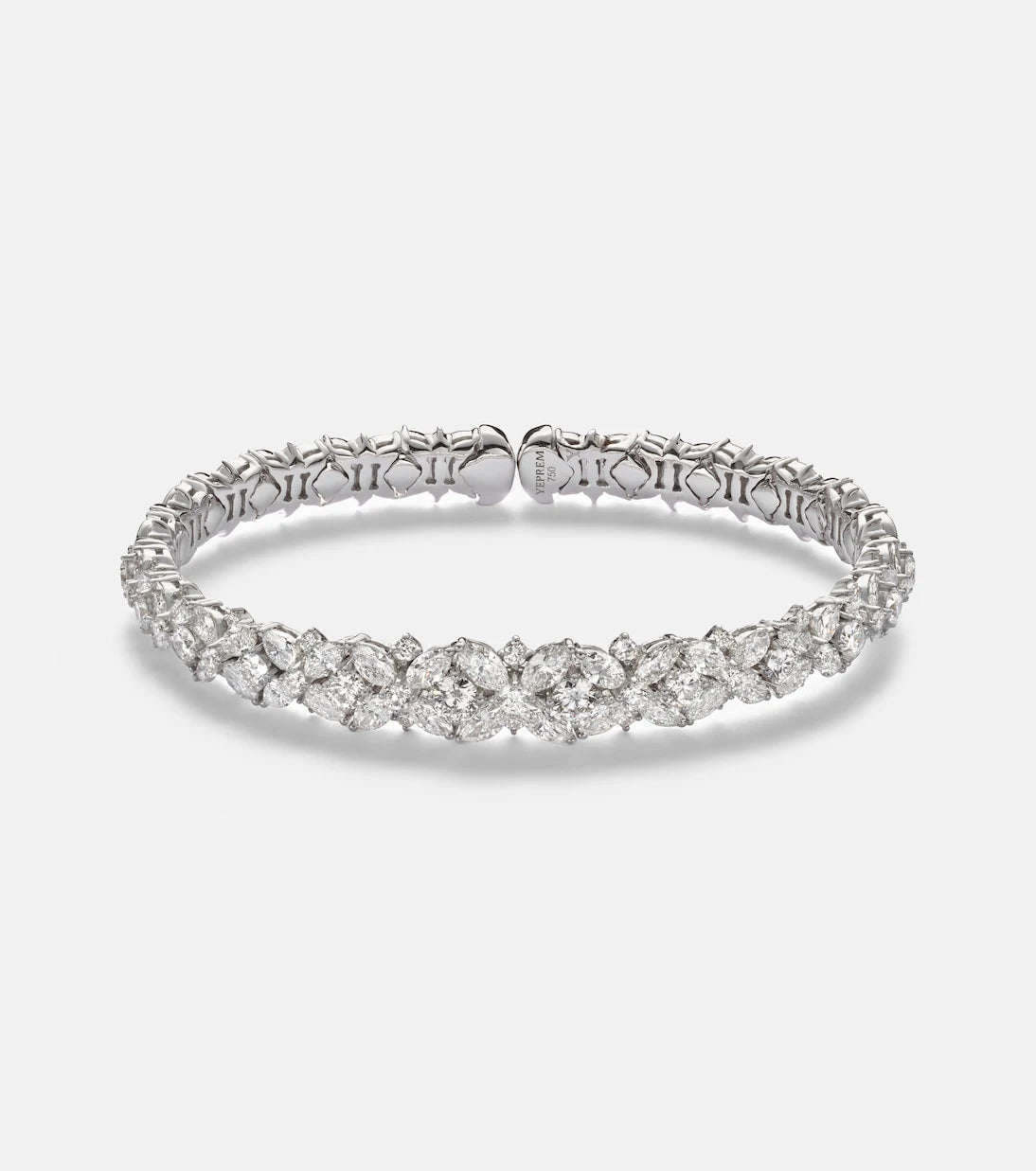 Yeprem - Y-Couture 18kt white gold bangle with diamonds