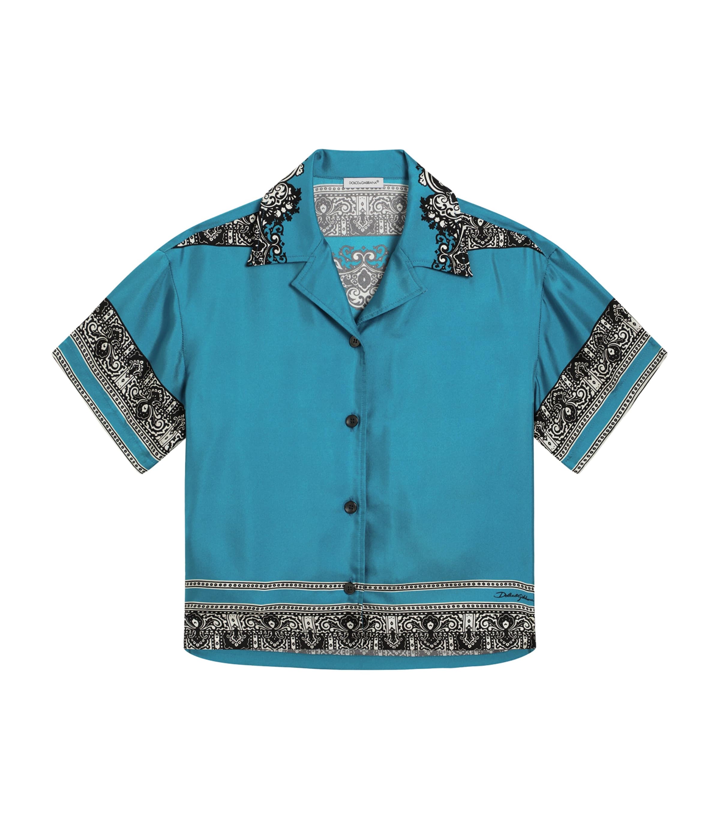 Dolce & Gabbana Kids Silk Bandana Print Shirt (8-12+ Years)