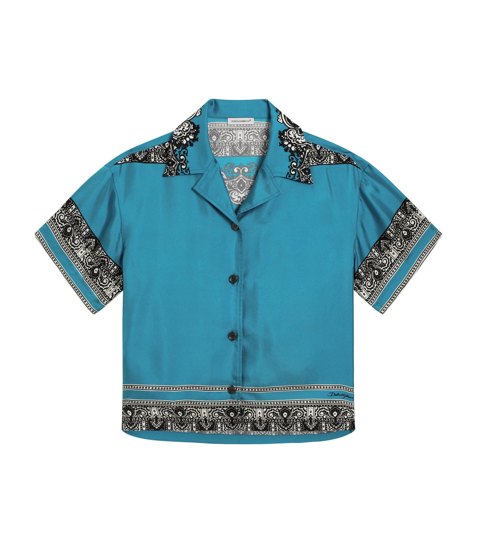 Dolce & Gabbana Kids Silk Bandana Print Shirt (8-12+ Years)