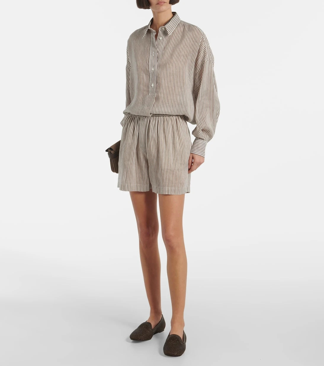 Brunello Cucinelli - Linen and silk Bermuda short