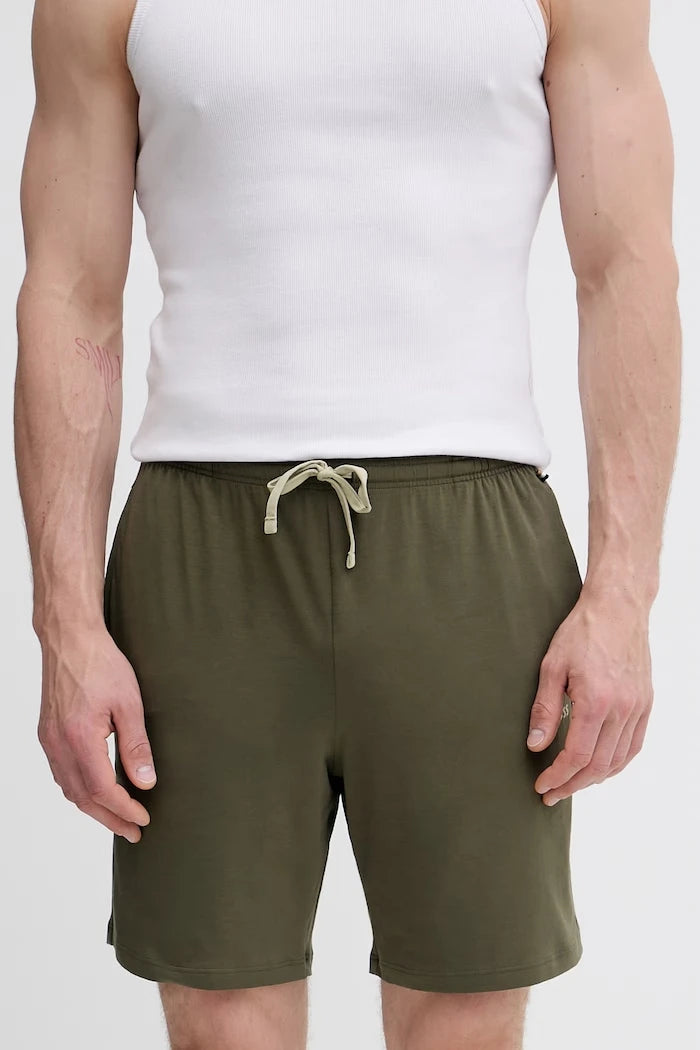 BOSS erkek pamuklu elastanlı ev tipi kısa şort Mix&Match Short CW