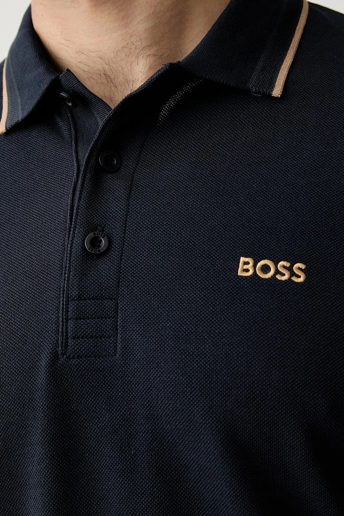 BOSS Green Pamuklu Yakalı Erkek Tişört Paddy