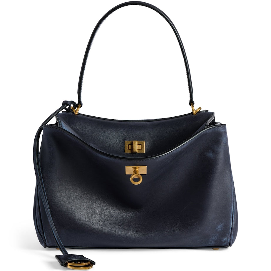 Blue Small Calfskin Rodeo Shoulder Bag