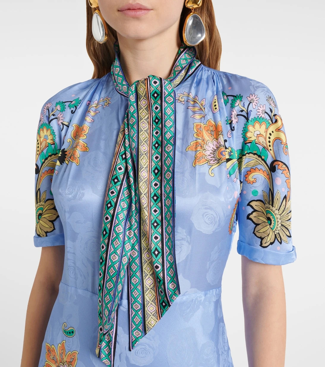 Etro - Paisley satin midi dress
