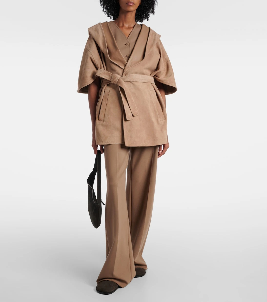 Max Mara - Chiffon suede wrap jacket