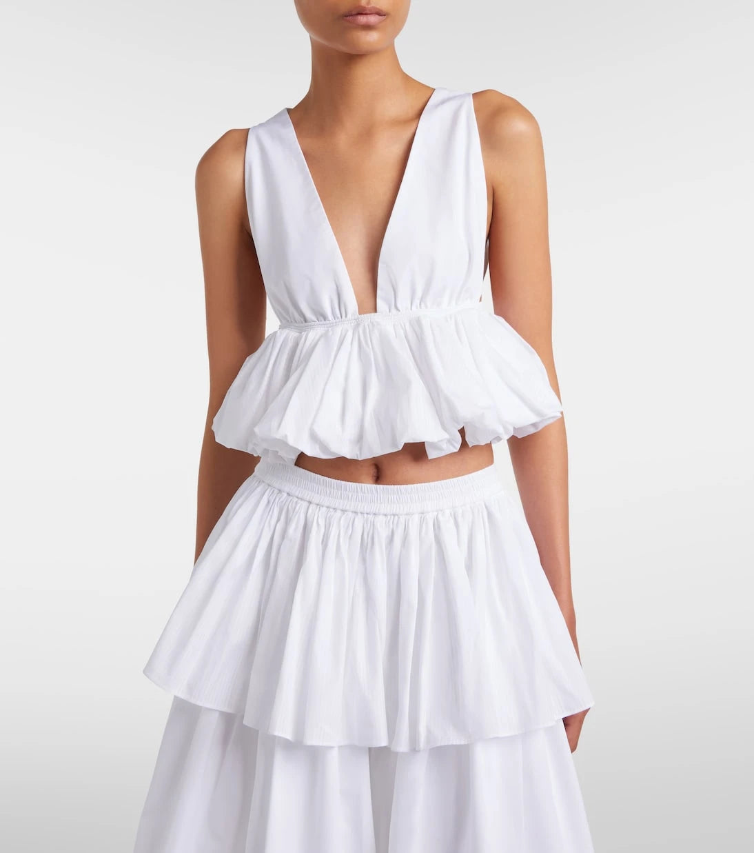 Alaïa - Peplum cotton top