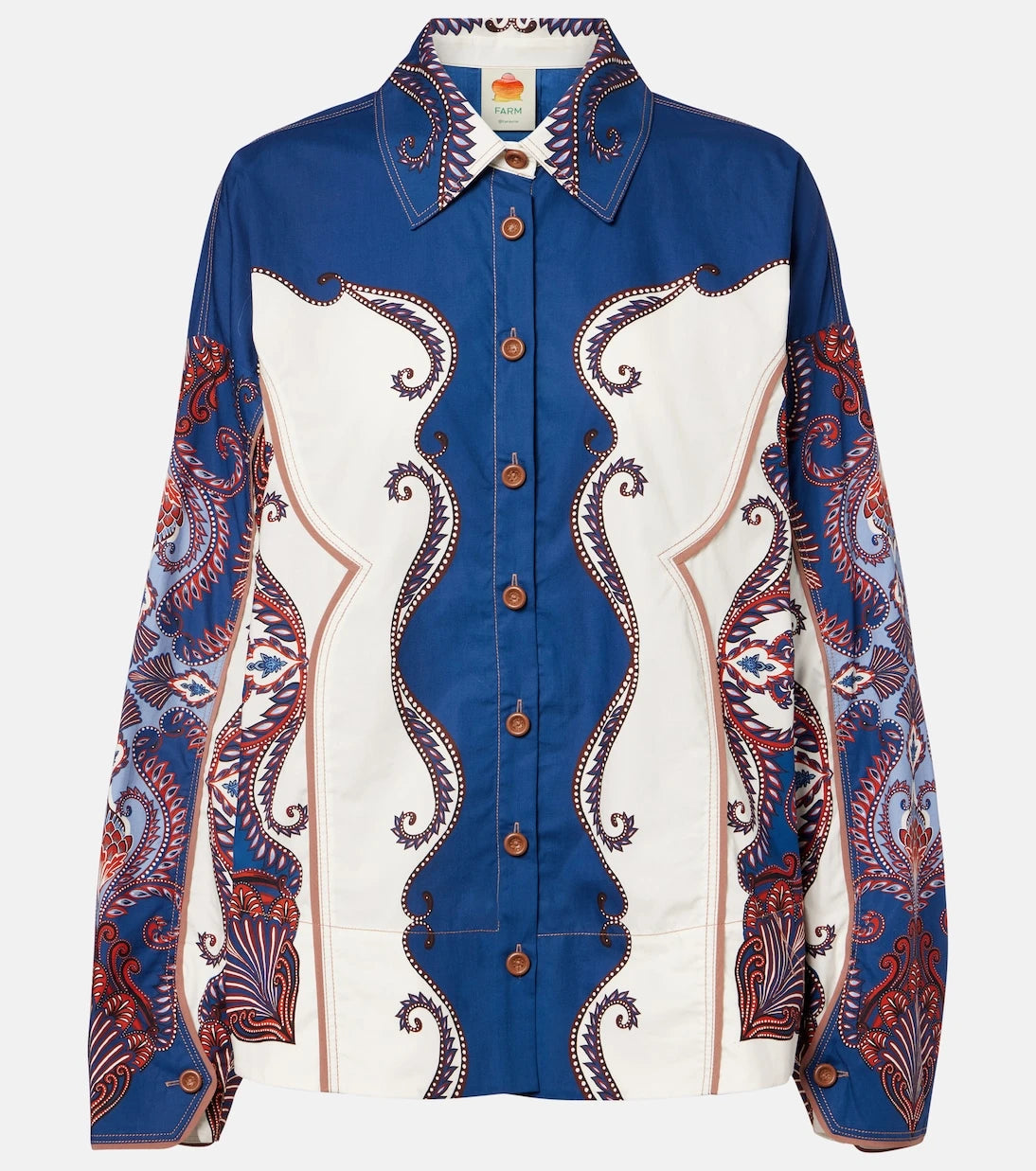 Farm Rio - Arabesque Scarf printed cotton shirt