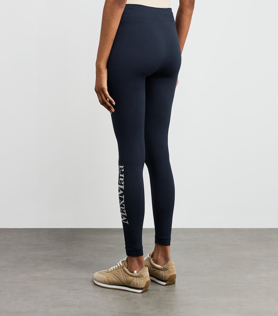 Max Mara Blue Logo Leggings