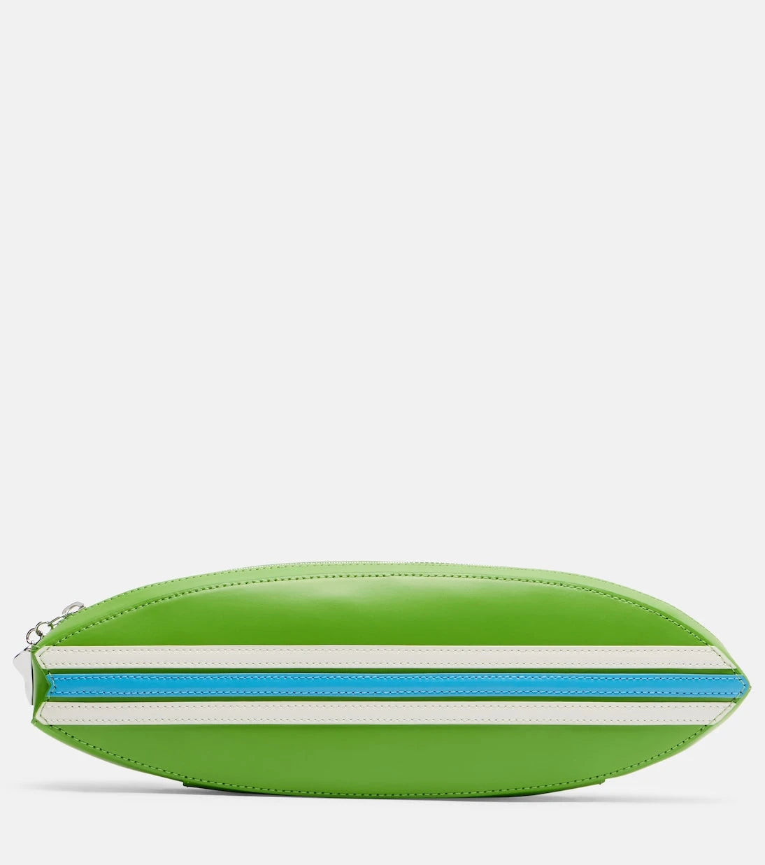 Staud - Surfboard striped leather clutch