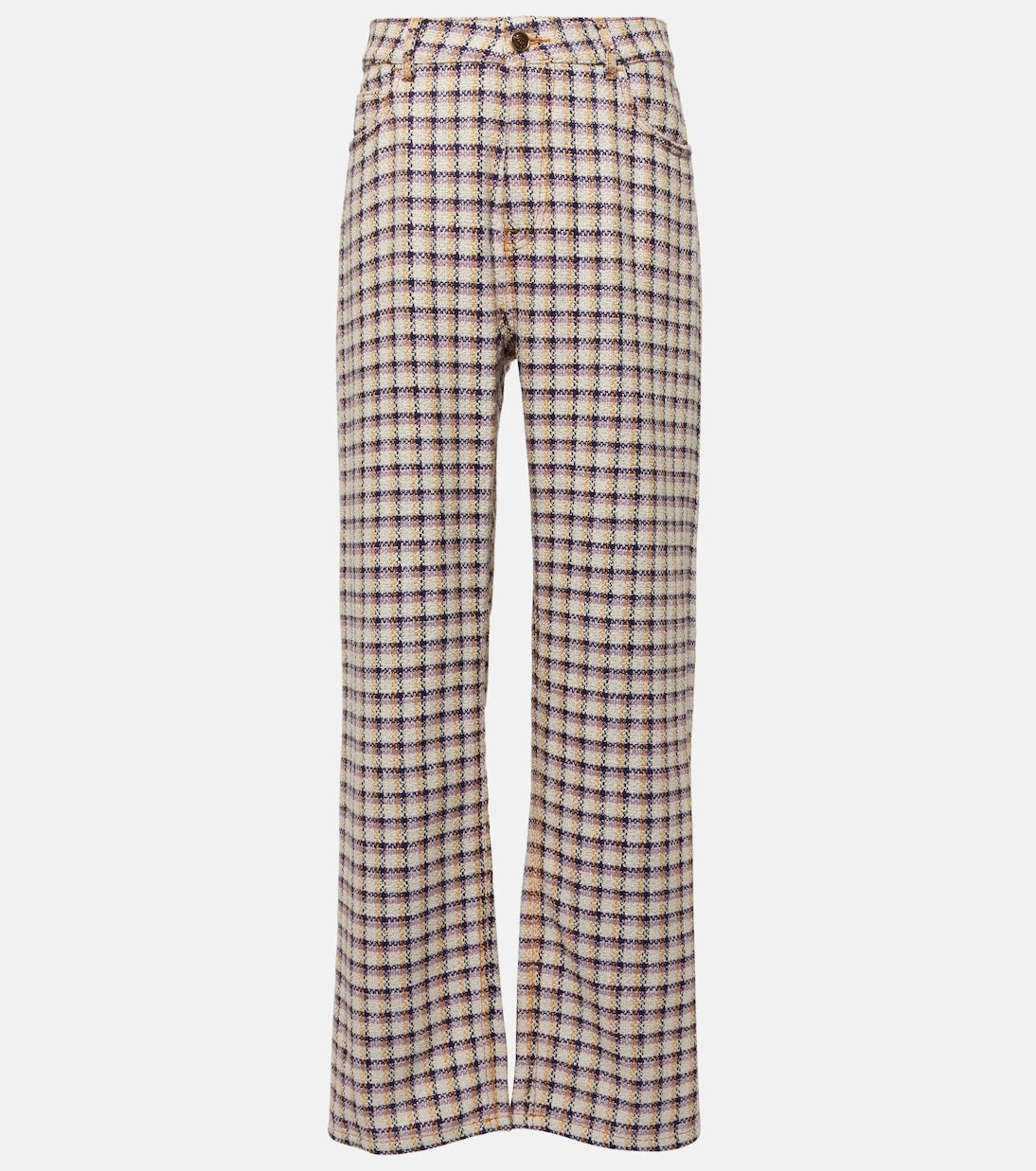 Etro - Checked cotton-blend tweed wide-leg pants