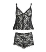 Skims Black Stretch Lace Triangle Camisole and Shorts Set