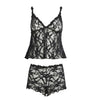 Skims Black Stretch Lace Triangle Camisole and Shorts Set