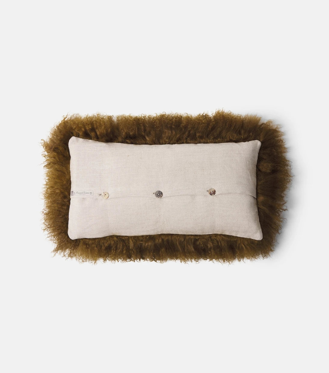 Maison de Vacances - Shearling and linen cushion