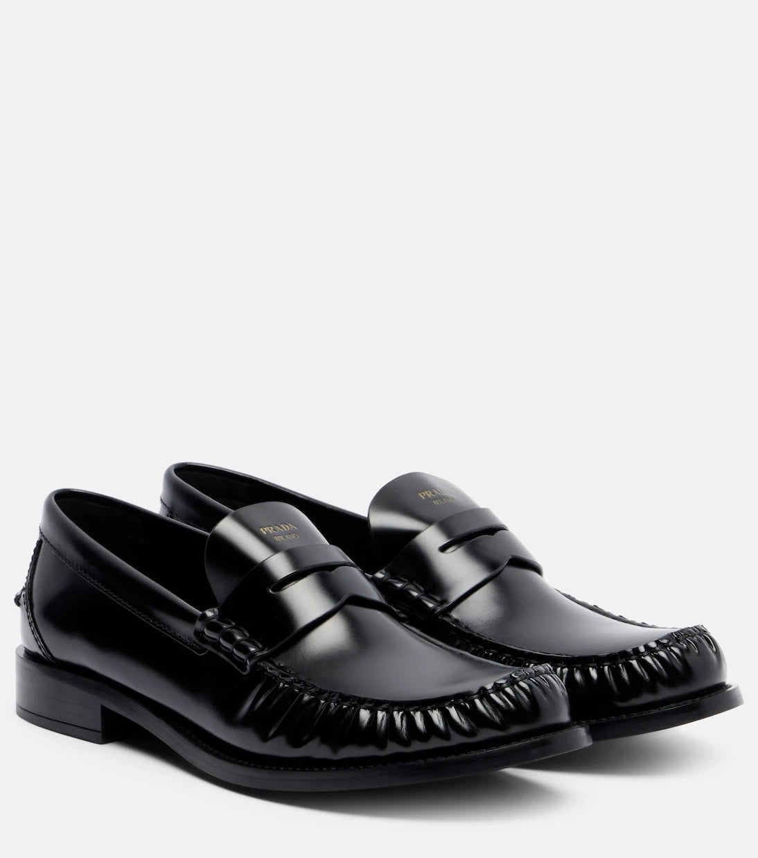 Prada - Leather penny loafers