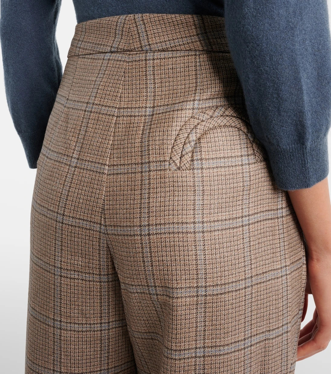 Blazé Milano - Glassy checked virgin wool straight pants