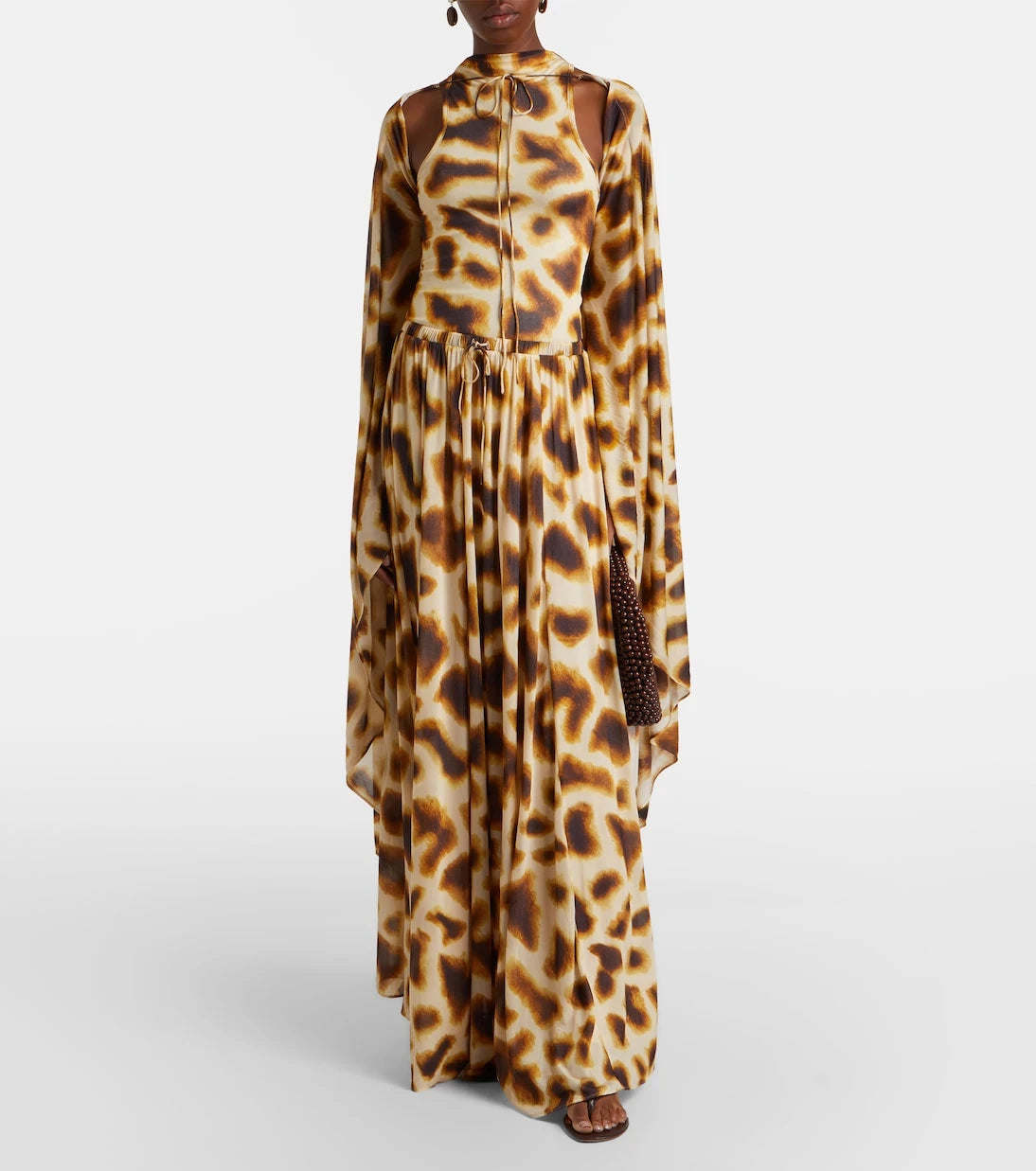 Christopher Esber - Printed draped caped gown
