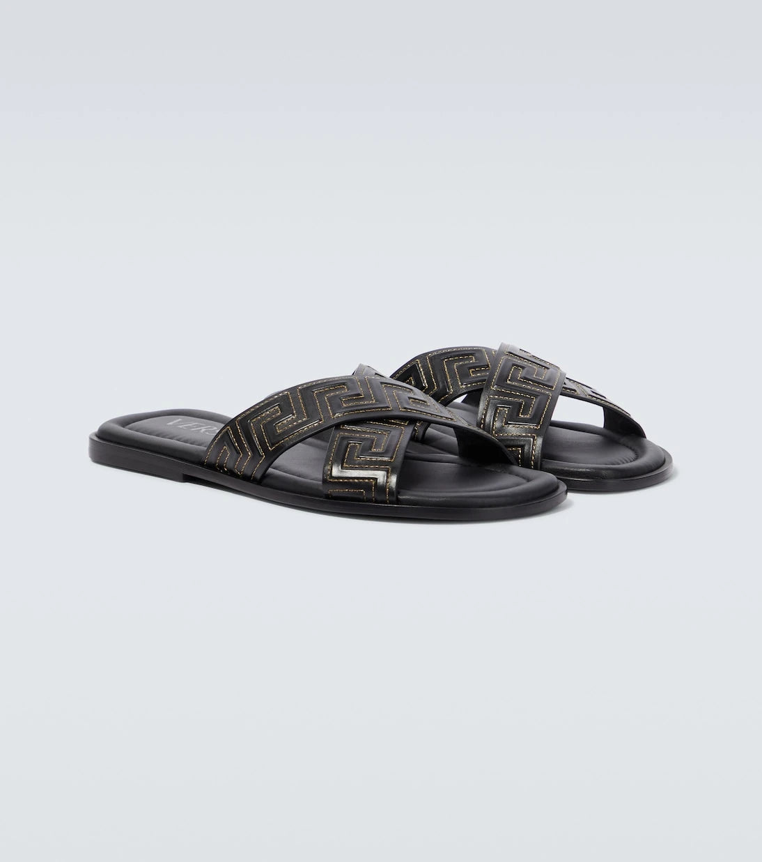 Versace - Greca leather slides