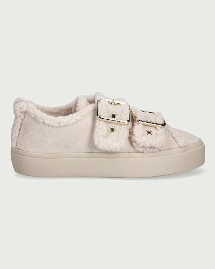 Inuikii Shearling Low Velcro Buckle Kadın Süet Spor Ayakkabı