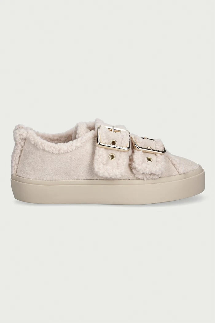 Inuikii Shearling Low Velcro Buckle Kadın Süet Spor Ayakkabı