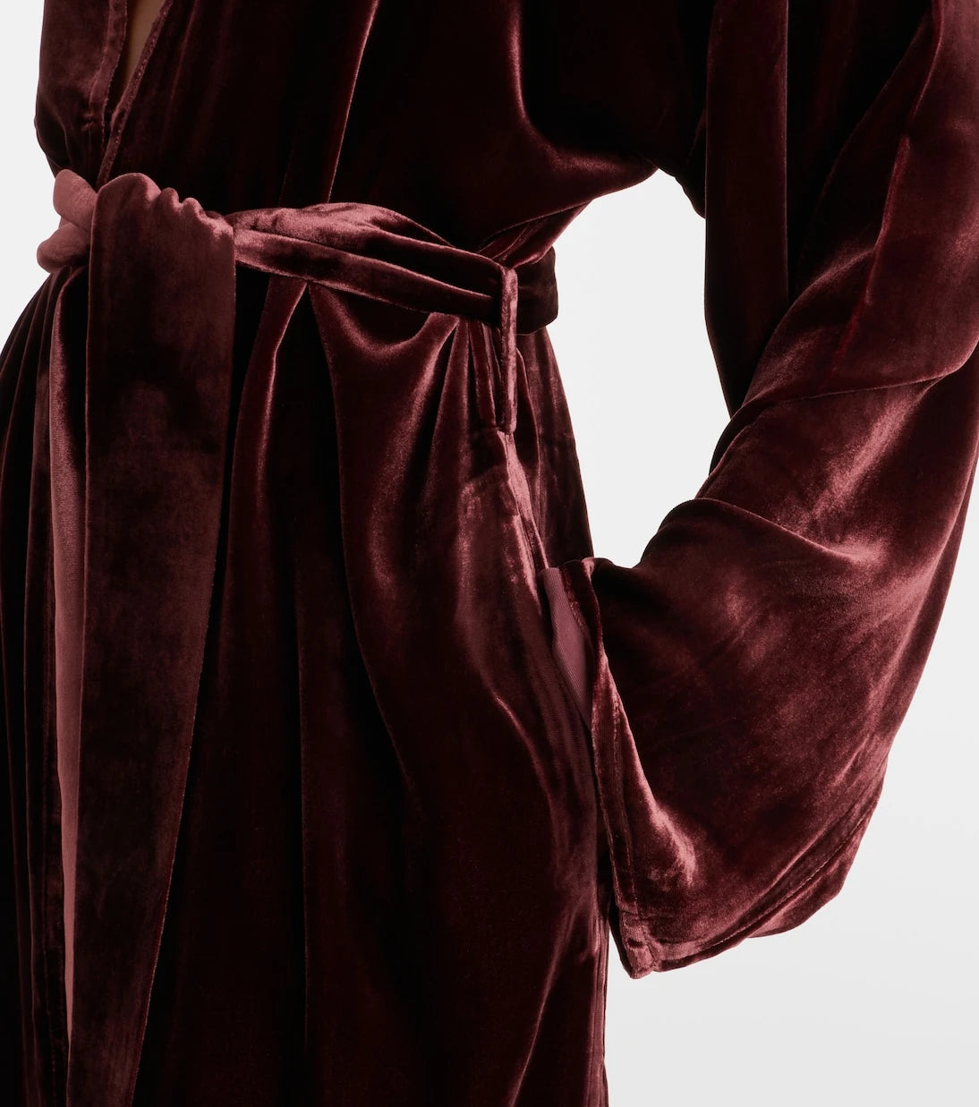 Asceno - Belted velvet midi dress