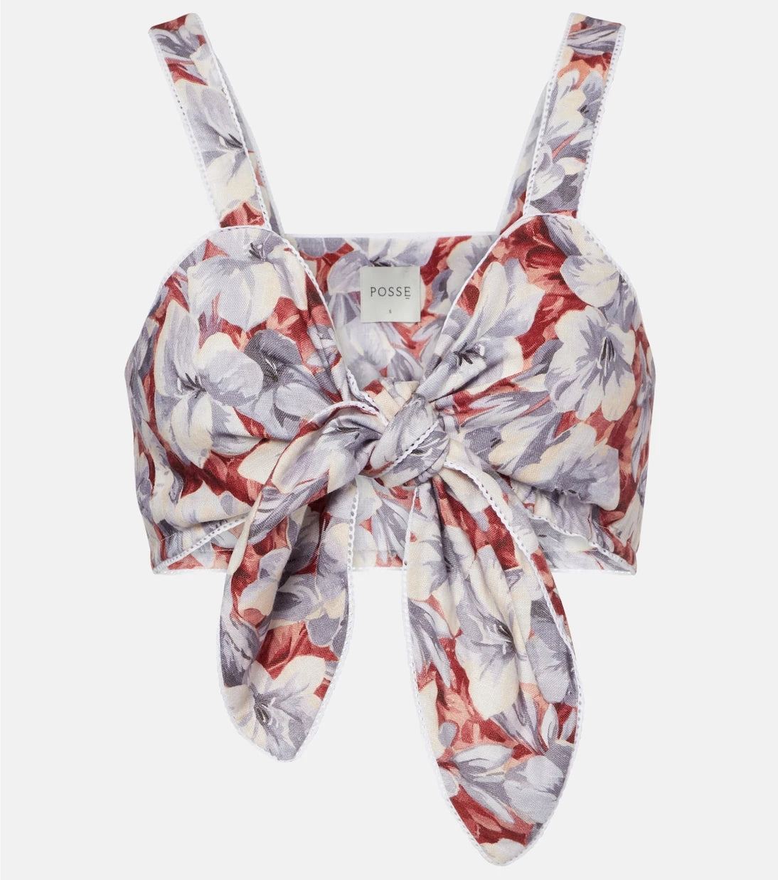 Posse - Luna floral linen crop top