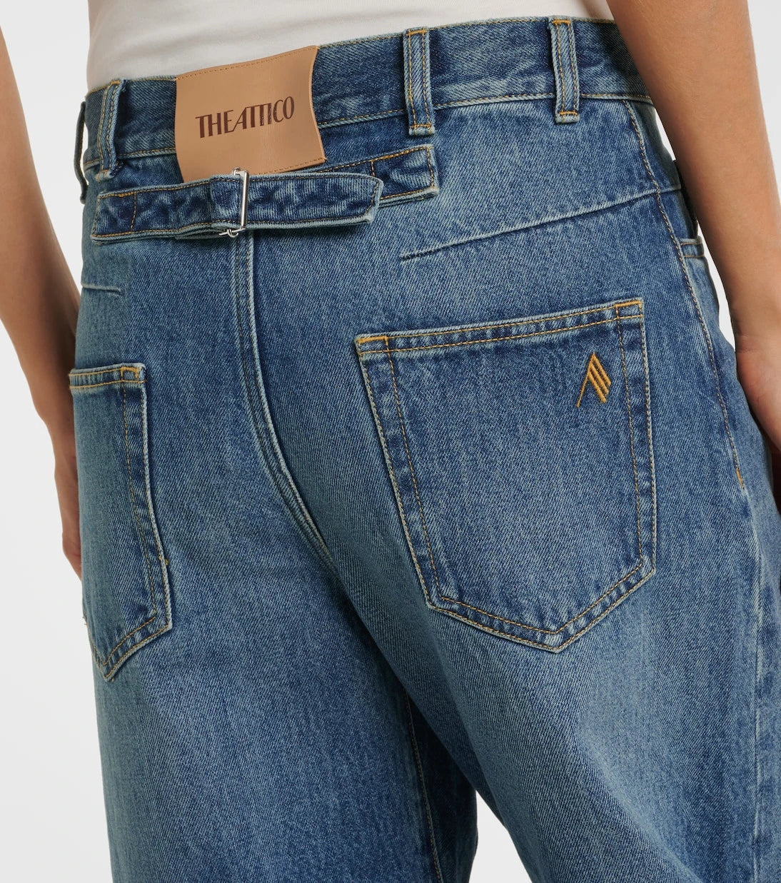 The Attico - Mid-rise barrel-leg jeans