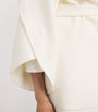 Max Mara White Wool-Cashmere Wrap Coat