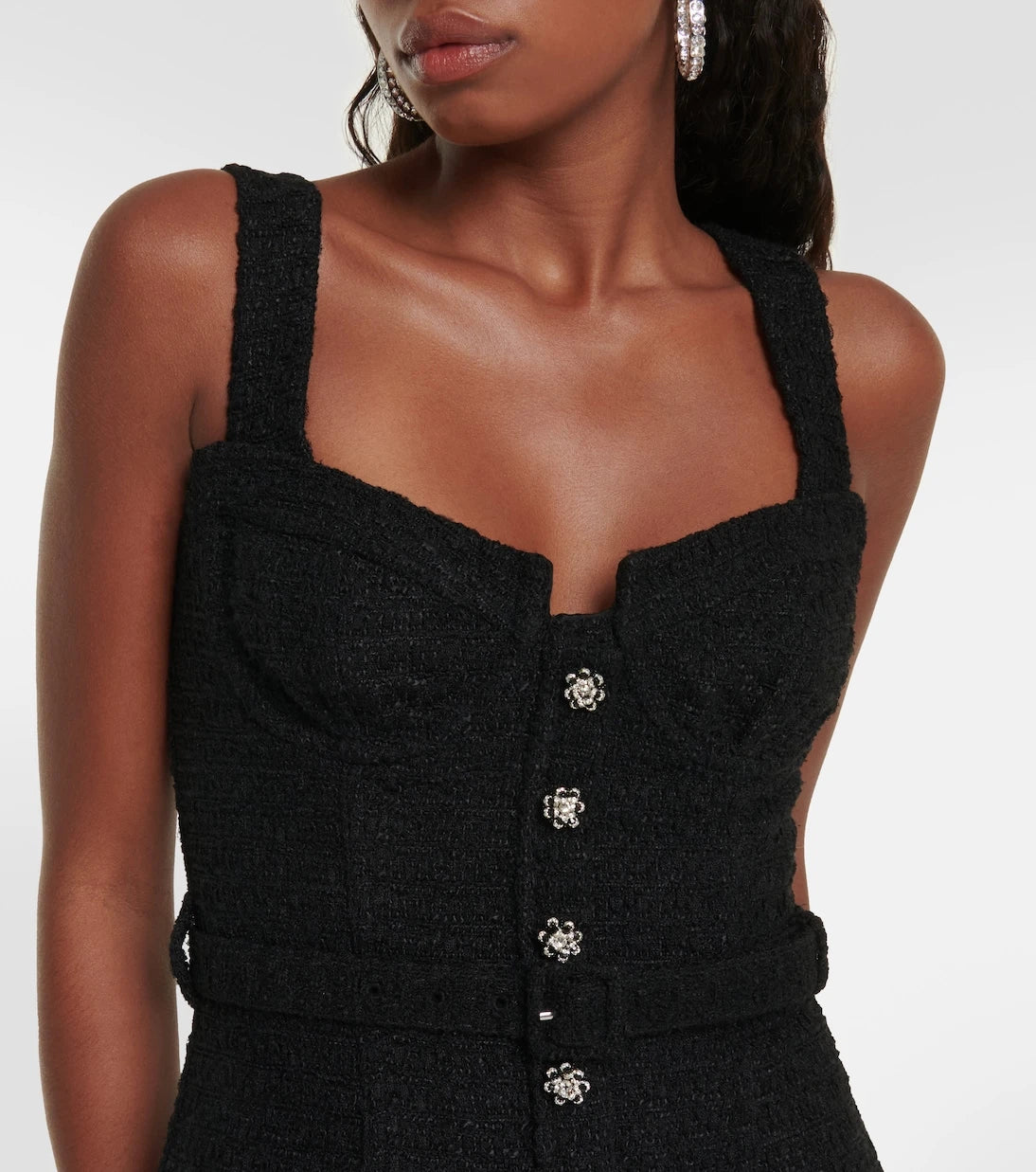 Self-Portrait - Bouclé midi dress