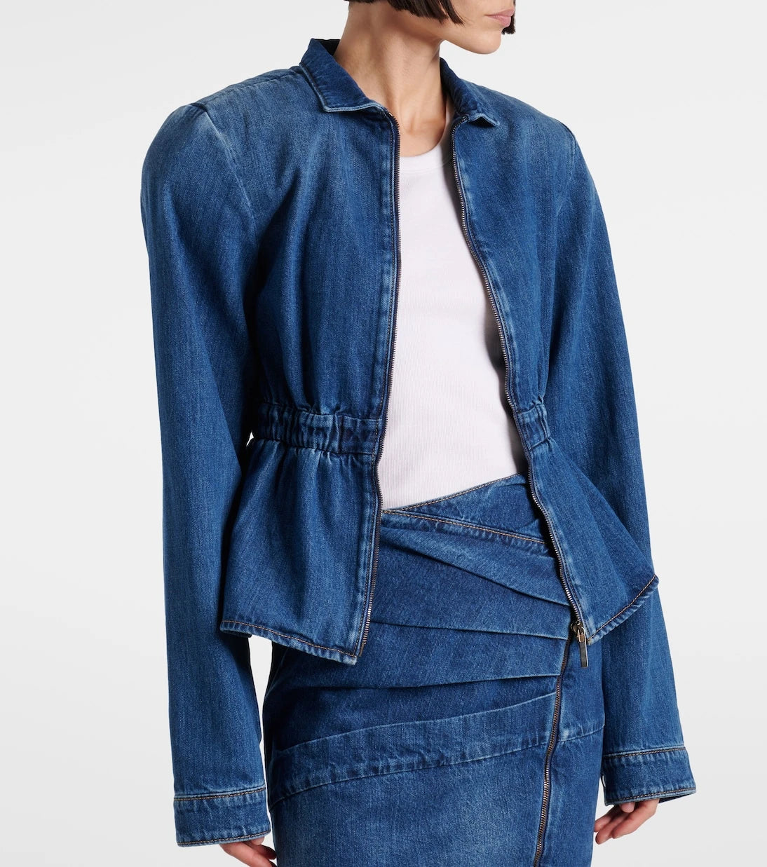 Nensi Dojaka - Gathered denim jacket