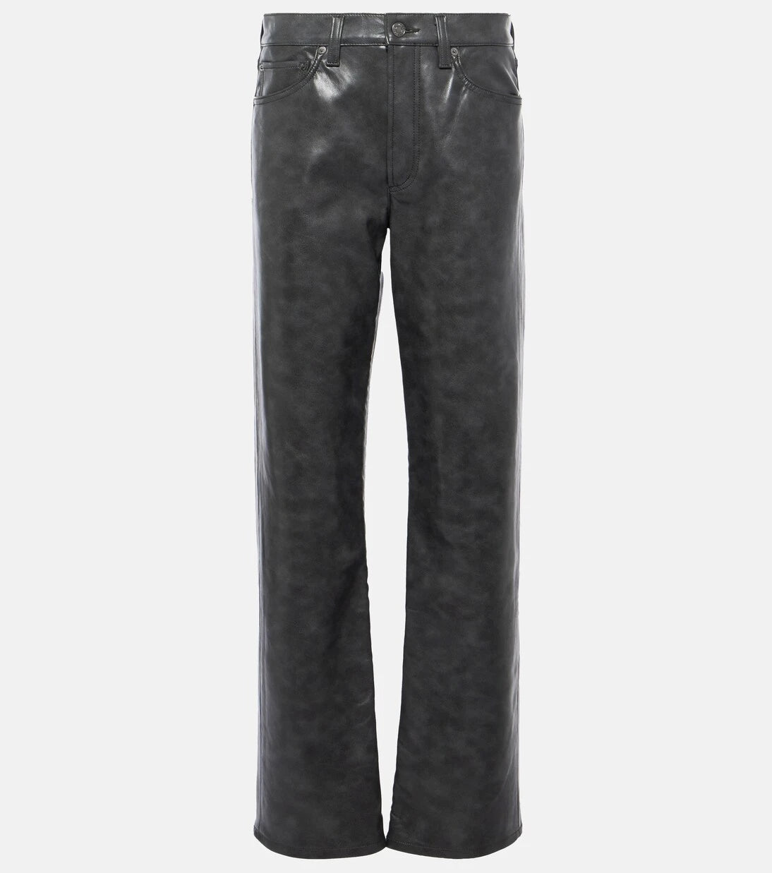 Agolde - Sloane mid-rise leather straight pants