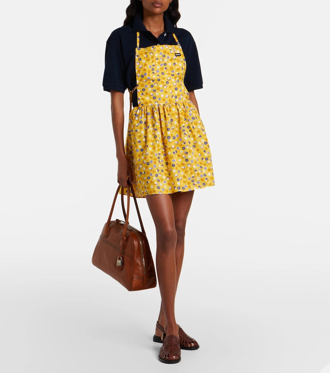 Miu Miu - Floral open-back cotton poplin minidress