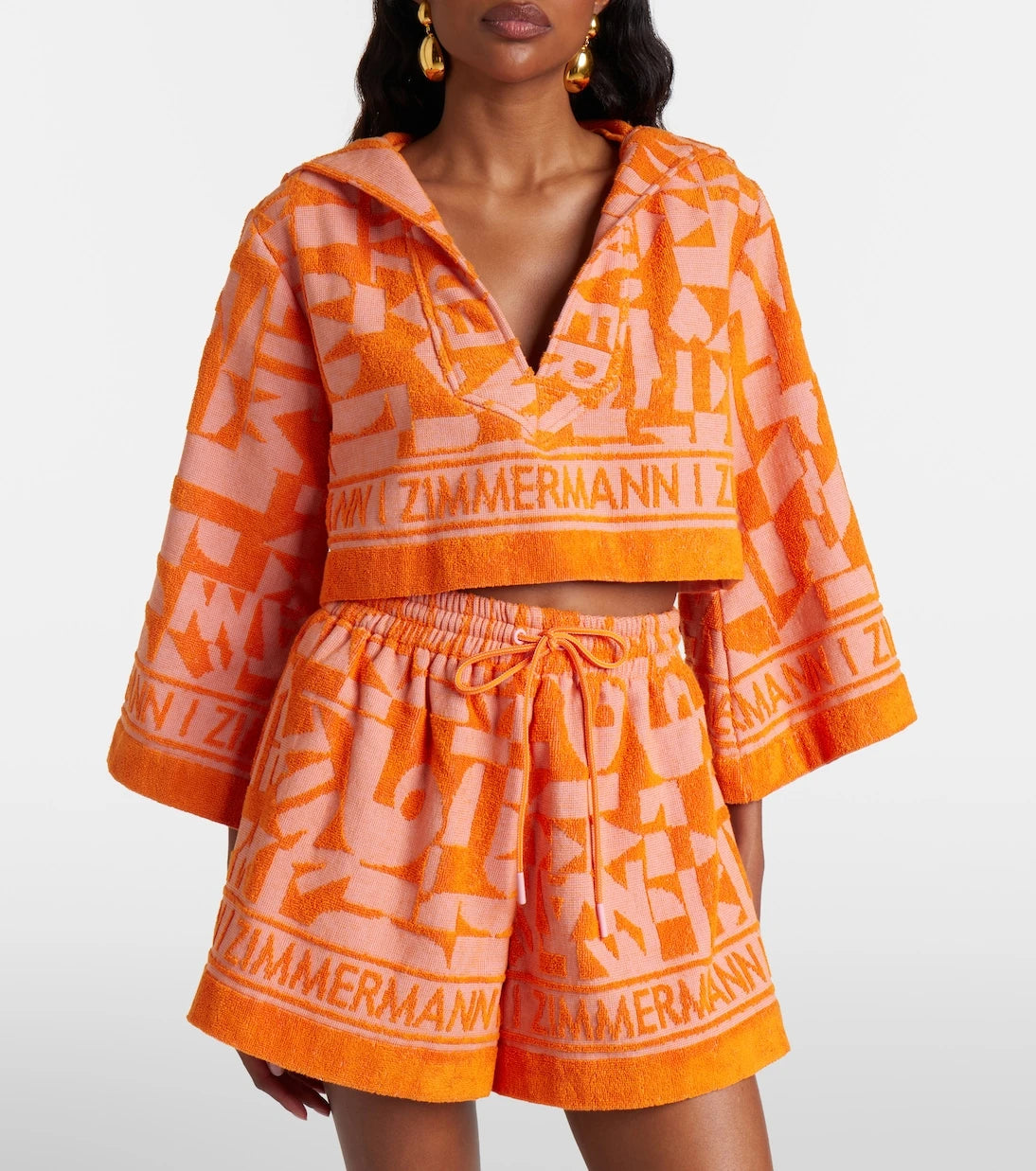 Zimmermann - Solstice Towelling cotton terry crop top