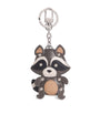 Weekend Max Mara Grey Leather Raccoon Key Ring