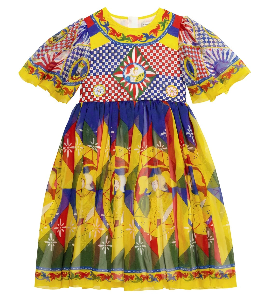 Dolce&Gabbana Kids - Printed silk dress
