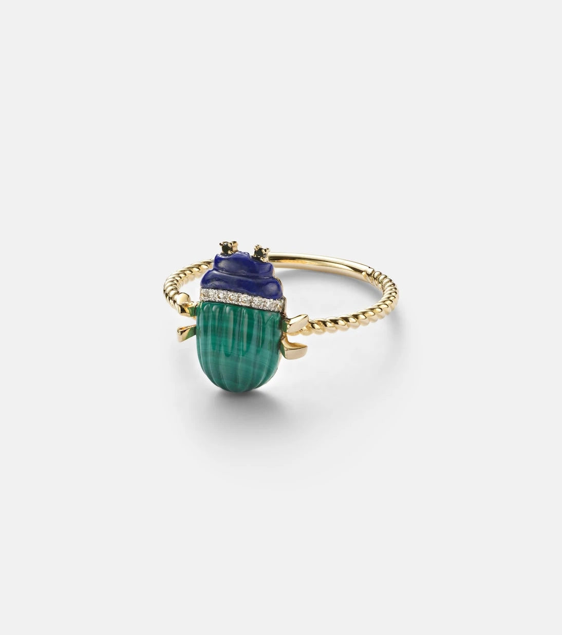 Yvonne Léon - Scarabée Mini 9kt gold ring with gemstones