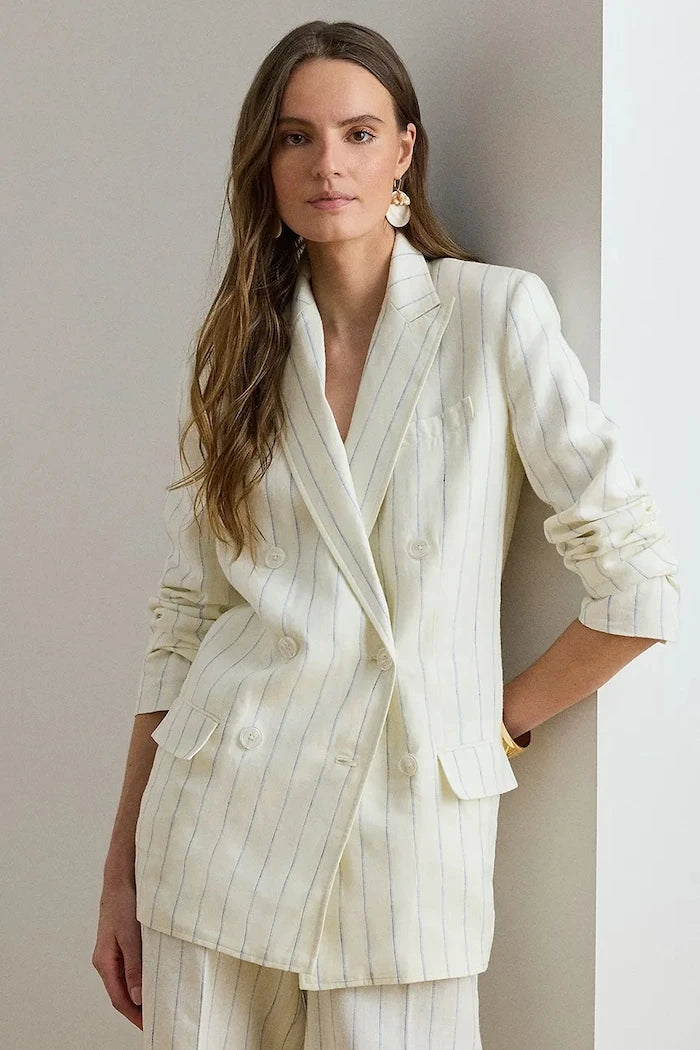 Lauren Ralph Lauren kadın keten kruvaze ceket