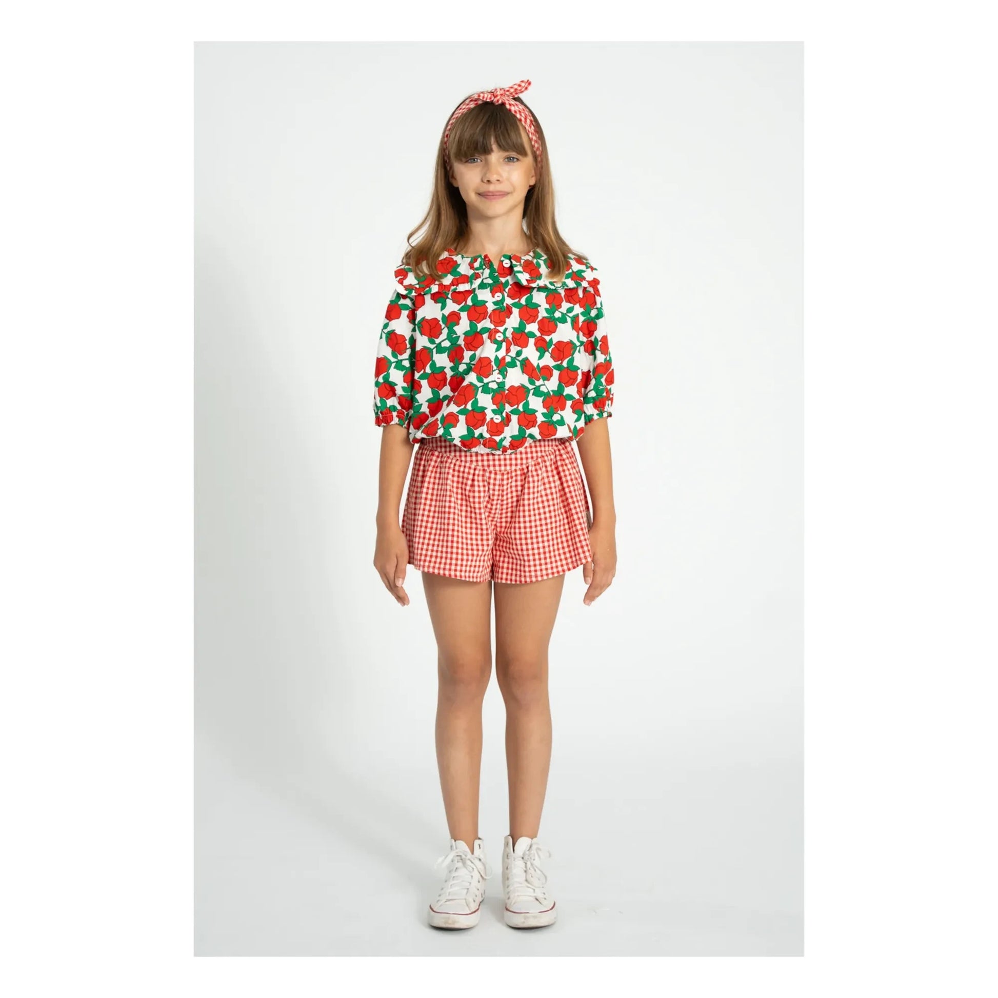 Piupiuchick - Blouse Col Claudine Fleurie | White