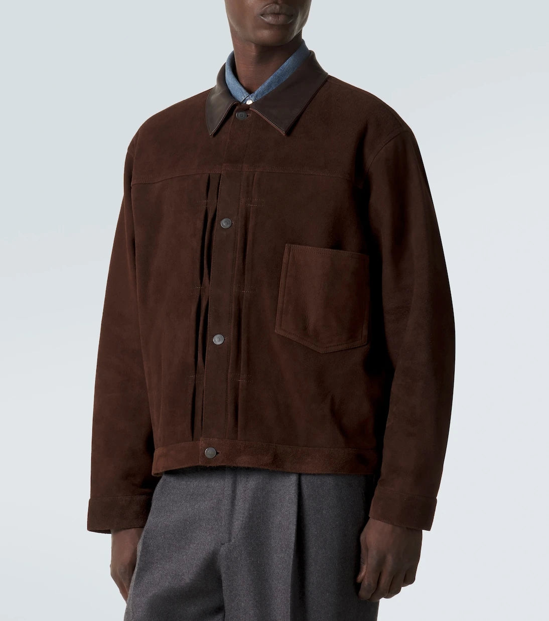 A.Presse - 1st Type leather-trimmed suede jacket