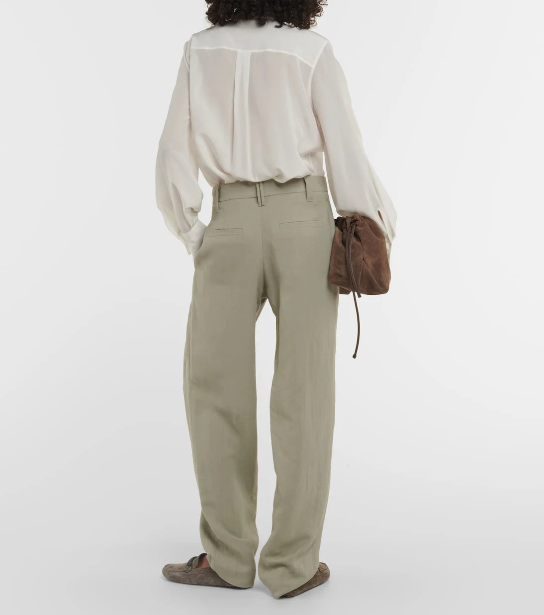 Brunello Cucinelli - Gabardin geniş paçalı pantolon