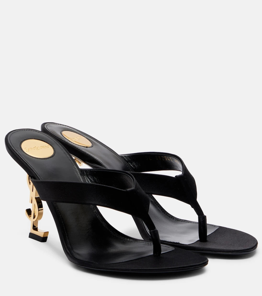 Saint Laurent - Opyum 85 satin crêpe mules