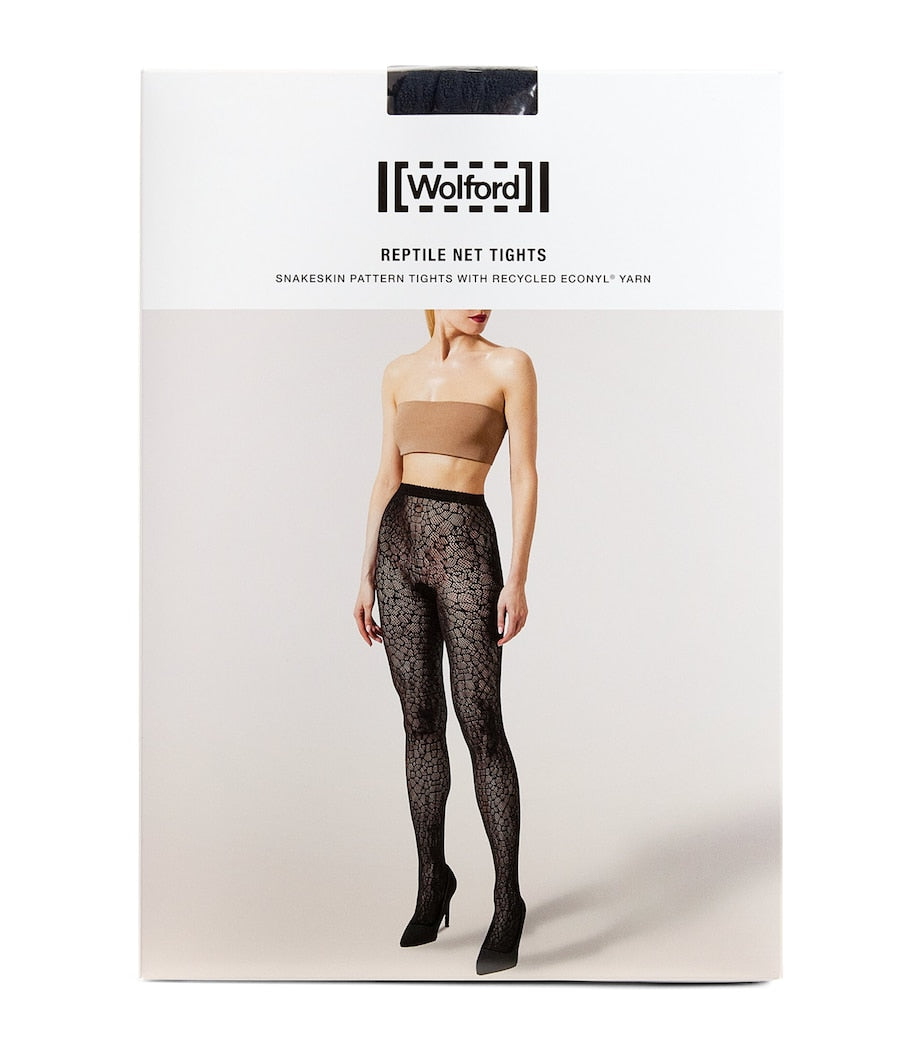 Wolford Black Net Reptile Tights