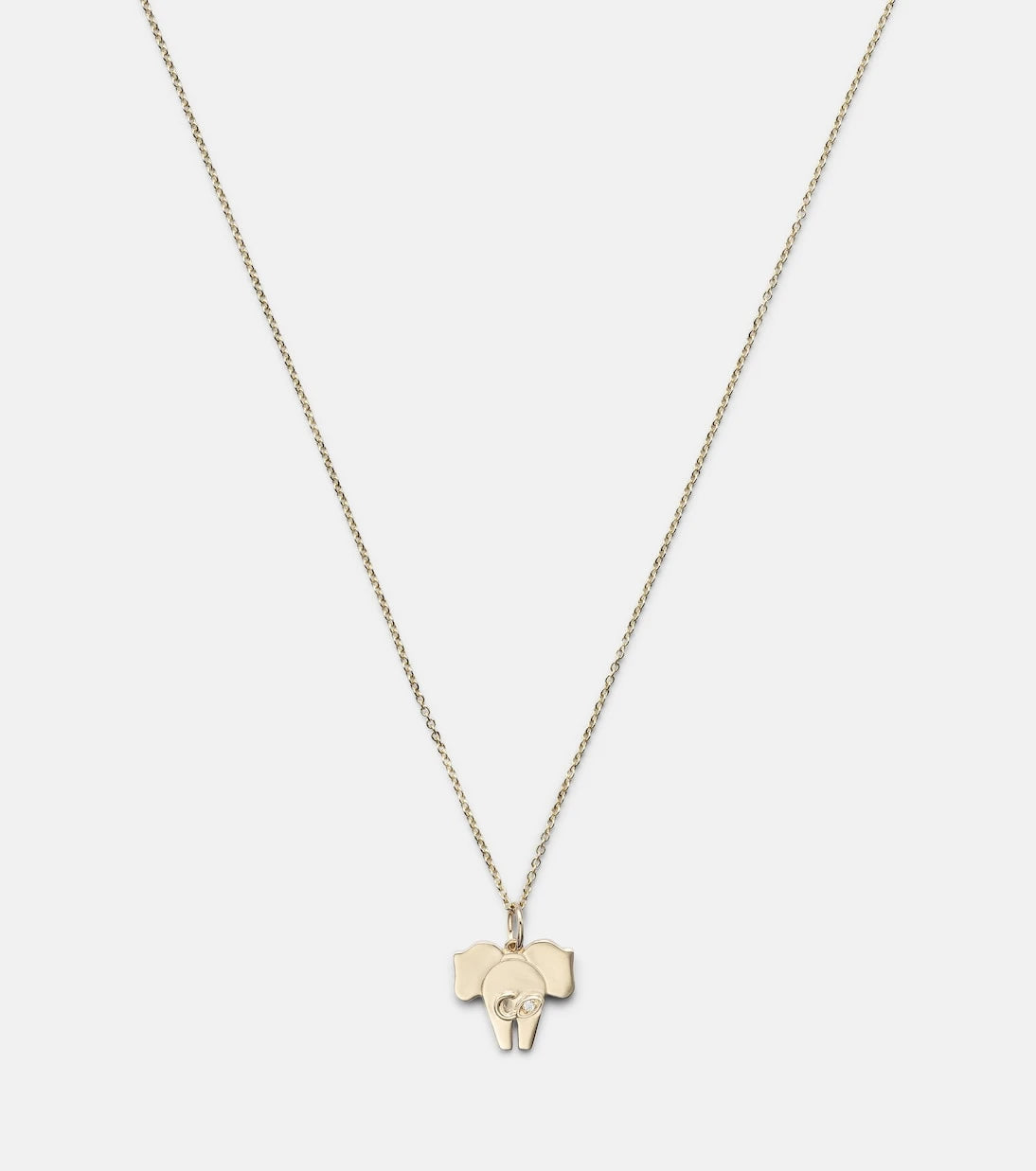 Sydney Evan - Elephant Tail 14kt gold necklace with diamonds