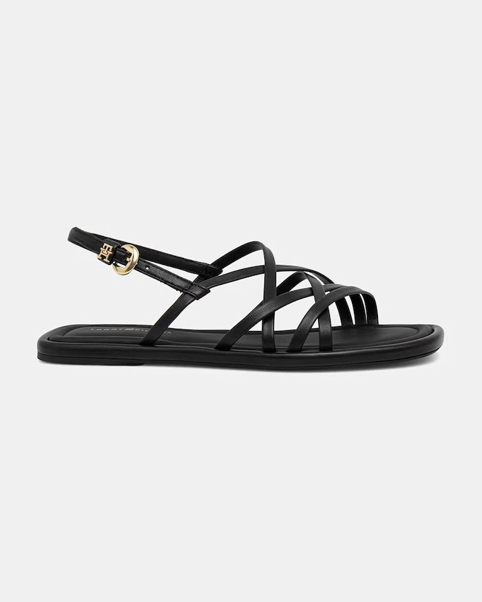 Tommy Hilfiger Kadın Deri Sandalet FLAT STRAPPY SANDAL LTH
