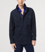 Navy Suede Four-Pocket Jacket