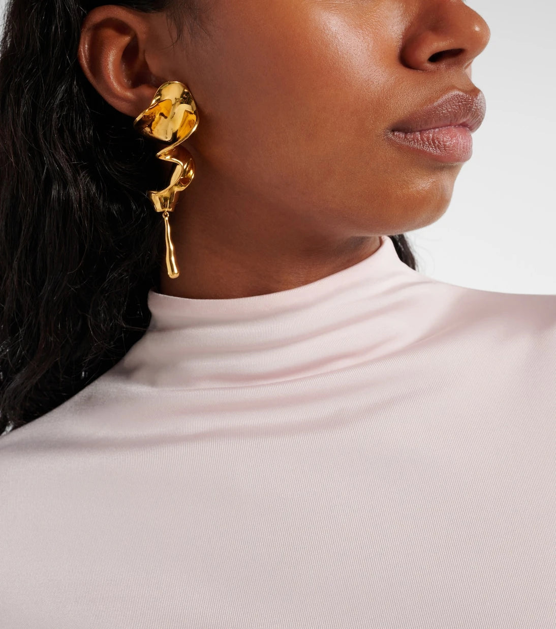 Khaite - Tidal gold-plated drop earrings