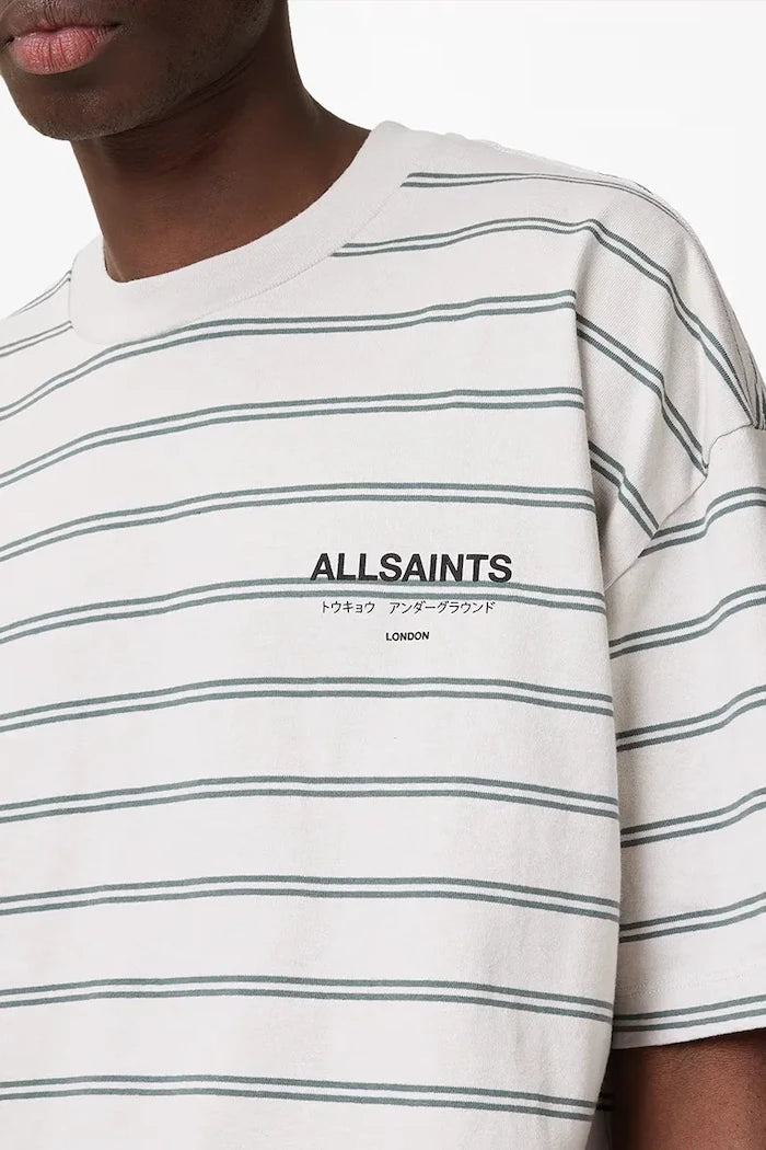 AllSaints тениска мъжка от памук UNDERGRND STRIPE SS