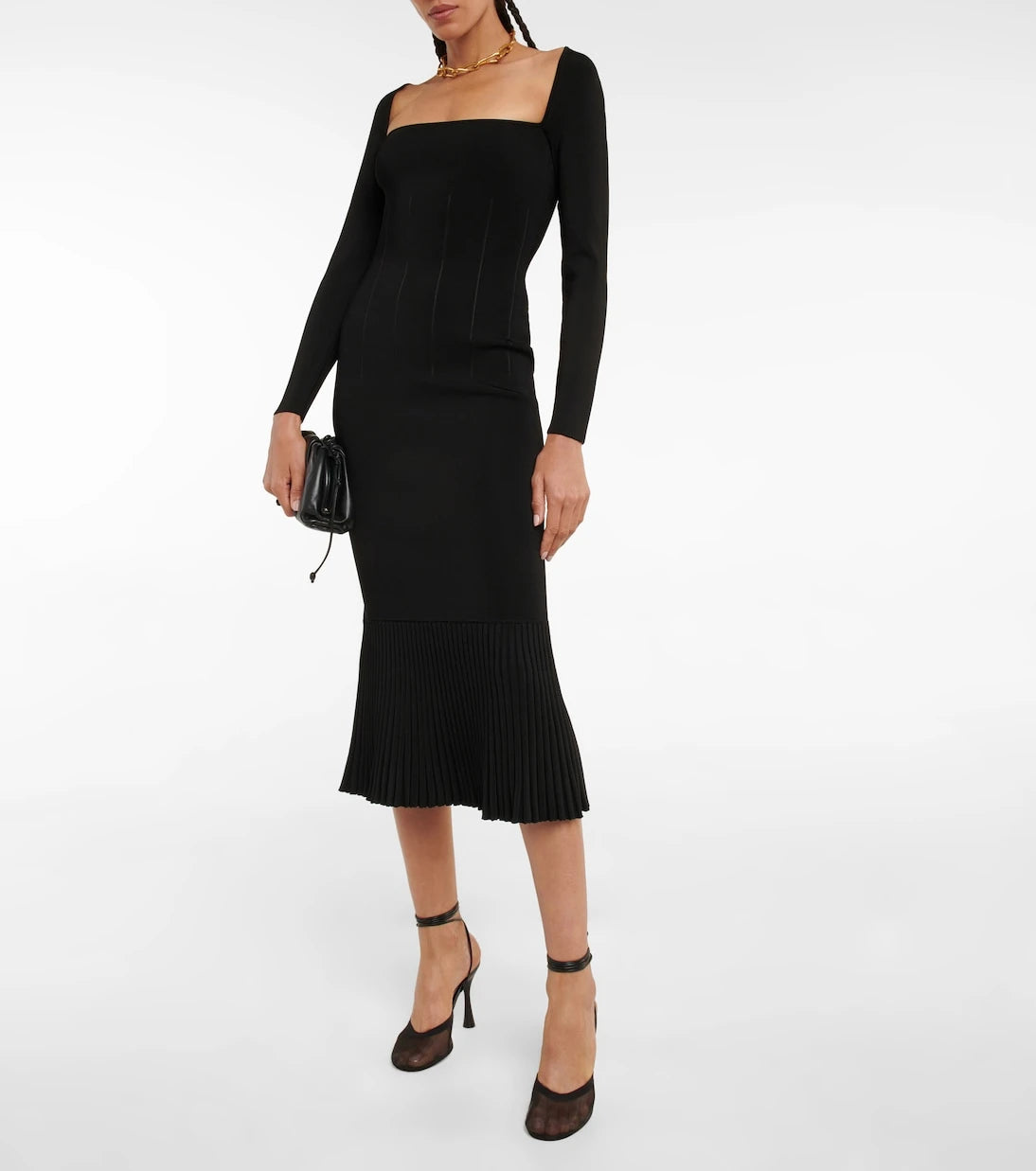 Galvan - Atalanta ribbed-knit midi dress