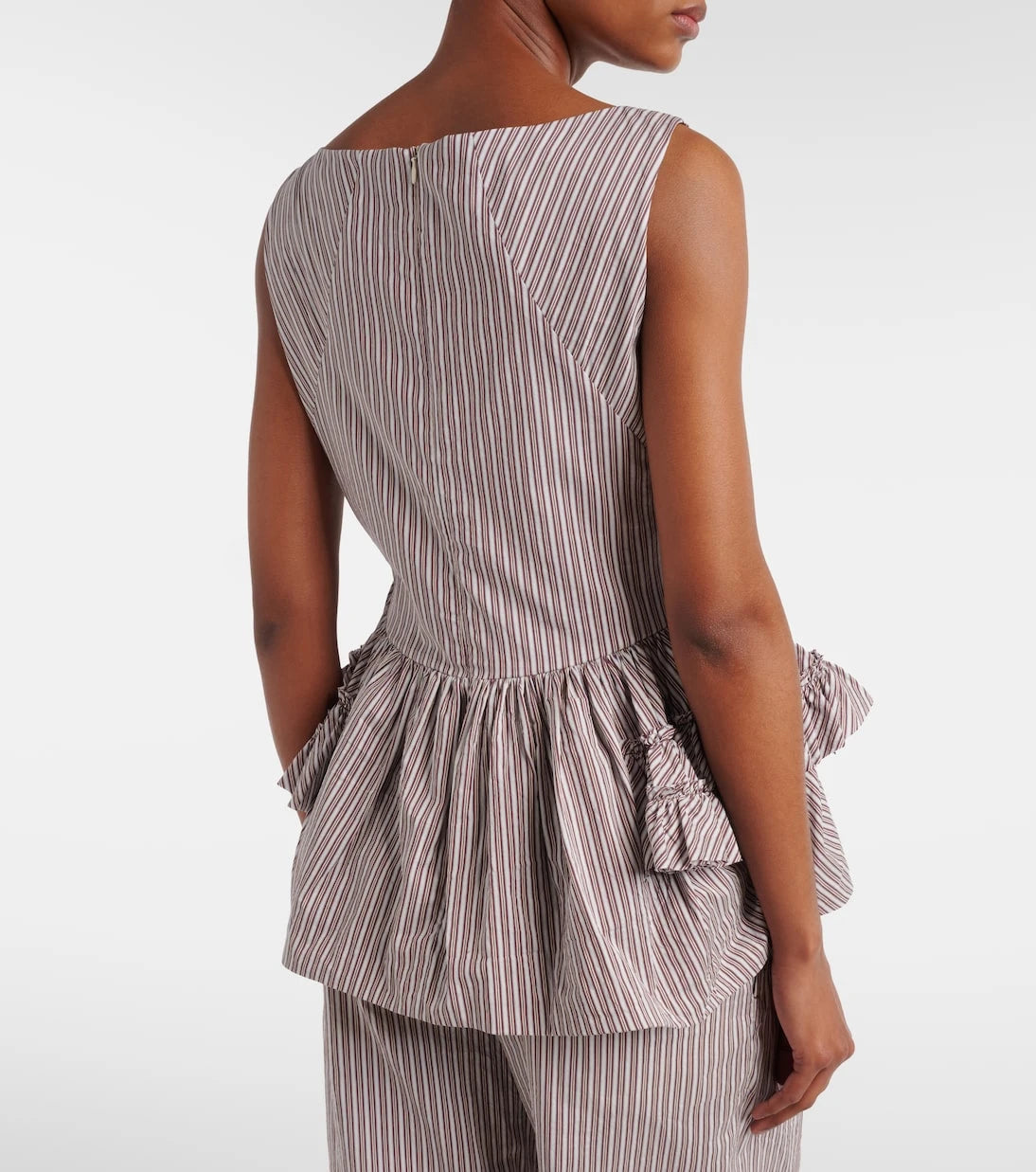 Dries Van Noten - Striped ruffled cotton and silk top