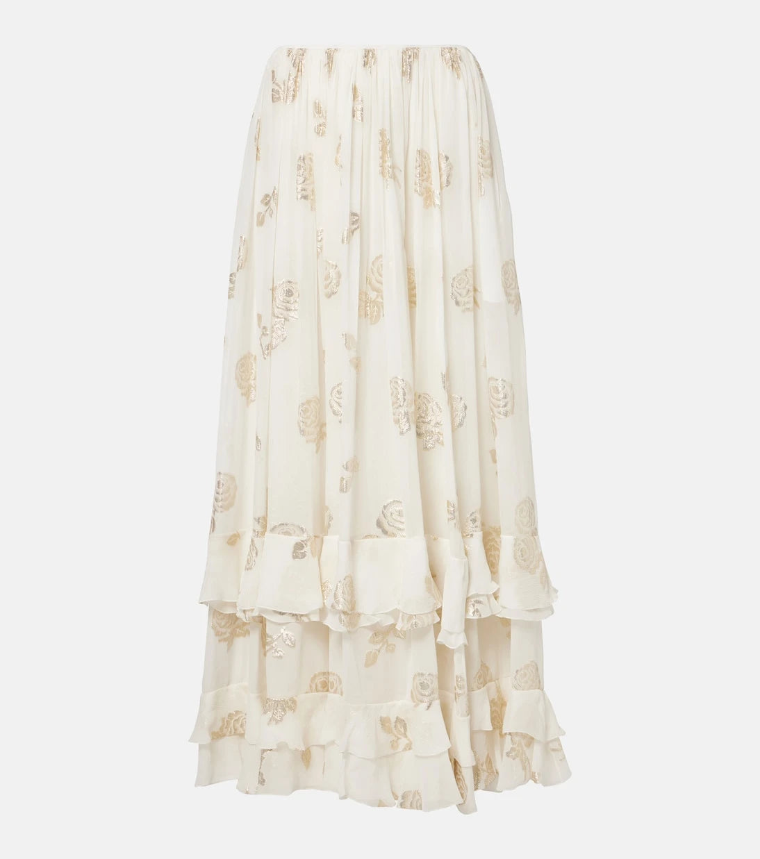 Chloé - Floral jacquard muslin maxi skirt