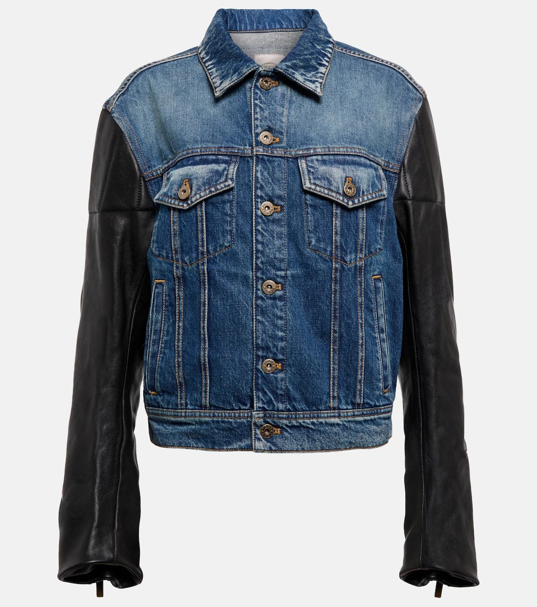 Tod's - Leather-paneled denim jacket